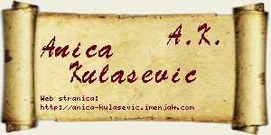 Anica Kulašević vizit kartica